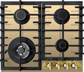 Kaiser Kochfeld, 3,8 kW, 60 cm, Gold, Empire Gas auf Glas Gas Autark, Luxus Herstellers, Elfenbein Glas, Glaskeramik Gas Einbau