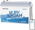 Redodo Kochfeld, 320 Ah, 12 V, Schwarz, B190 LiFePO4 Batterie mit Bluetooth, Mini-Gehäuse, IP65