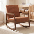 Ya-Home Schaukelstuhl, Braun, mit Holzgestell, Mid-Century Sessel
