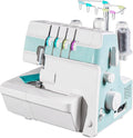 Overlock Einfache Nähmaschinen, Schwarz, Schwerlast- -Nähmaschine mit 2-3-4 Stichfähigkeit, einstellbares Messgerät für Anfänger und Profis