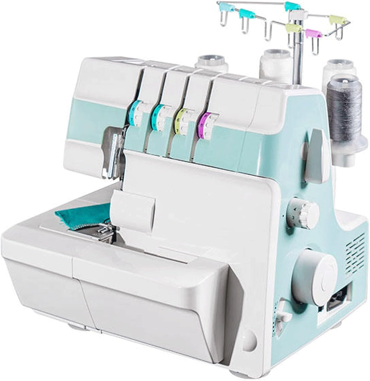 Overlock Einfache Nähmaschinen, Schwarz, Schwerlast- -Nähmaschine mit 2-3-4 Stichfähigkeit, einstellbares Messgerät für Anfänger und Profis