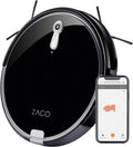 ZACO Saugroboter, 7,2 cm, Schwarz, A8s mit Wischfunktion, App & Alexa Steuerung, flach, automatischer Staubsauger Roboter