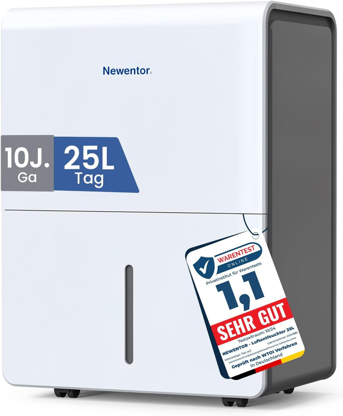 Newentor Luftentfeuchter, 215m, 25 L, 80m, 1M, Weiß, elektrisch pro, Entfeuchter elektrisch keller, Raumentfeuchter elektrisch
