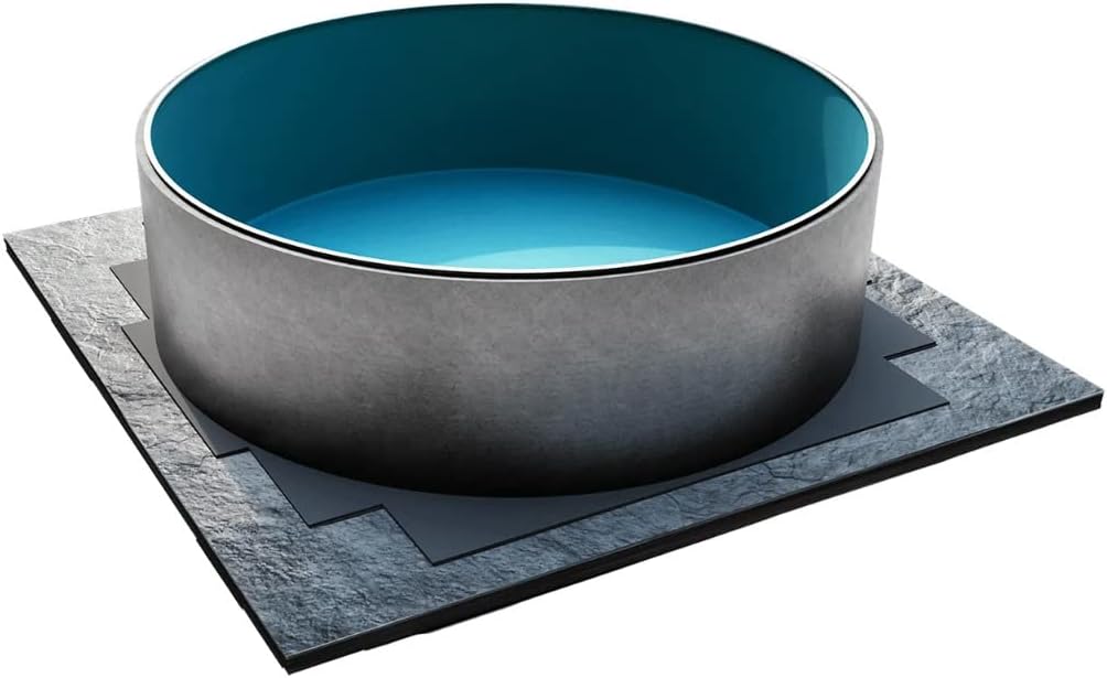Paradies Pool Stahlrahmenpool, 450 x 150 cm, grau/blau, conZero Komplett Set für Rund Verschalung Bodenplatten