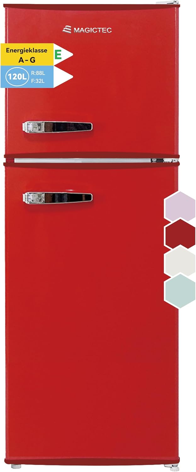 magictec Kühlschrank, Weiß, Retro mit Gefrierfach
