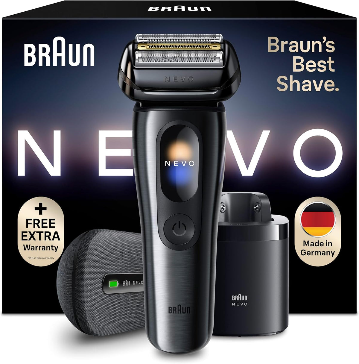 Braun Folienrasierer, Braun, NEVO Rasierer Herren Elektrisch, NEVO17015C, Graphit