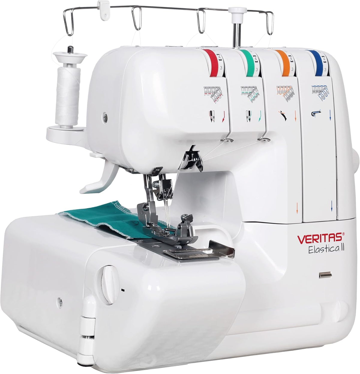 VERITAS Overlock-Nähmaschinen, Weiß, Nähmaschine Elastica II I Overlock-Nähmaschine I, 3 oder 4-Faden-Nähte I Fadenabschneider & LED-Nählicht I