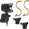 Truma Schläuche & Regler, Schwarz/Orange/Silber, Camping Gasregler DuoControl CS 30mbar vertikal Komplett Set