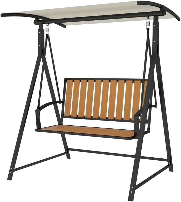 Zenithz Hollywoodschaukeln, 142x112x162 cm, Schwarz/Braun/Weiß