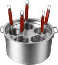 CQIKRWGWS Kochen, 5 L, Silber, Topfset für Edelstahlpaste, Dampfpastentopf mit Siebkörben, Multikocher für Nudeln