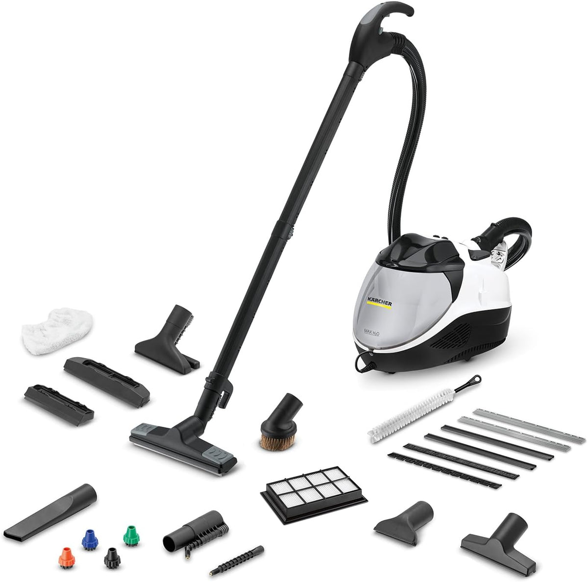 Karcher Dampfreiniger, 4 bar, Weiß/Schwarz, Kärcher Dampfsauger SV 7, Dampfdruck:, Aufheizzeit: 5 min, Saug- und Dampfmengenregulierung