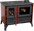 Hosseven Kaminofen, 8 kW, Rot, mit Backfach und Herdplatte 4013 Holzofen Holz Ofen