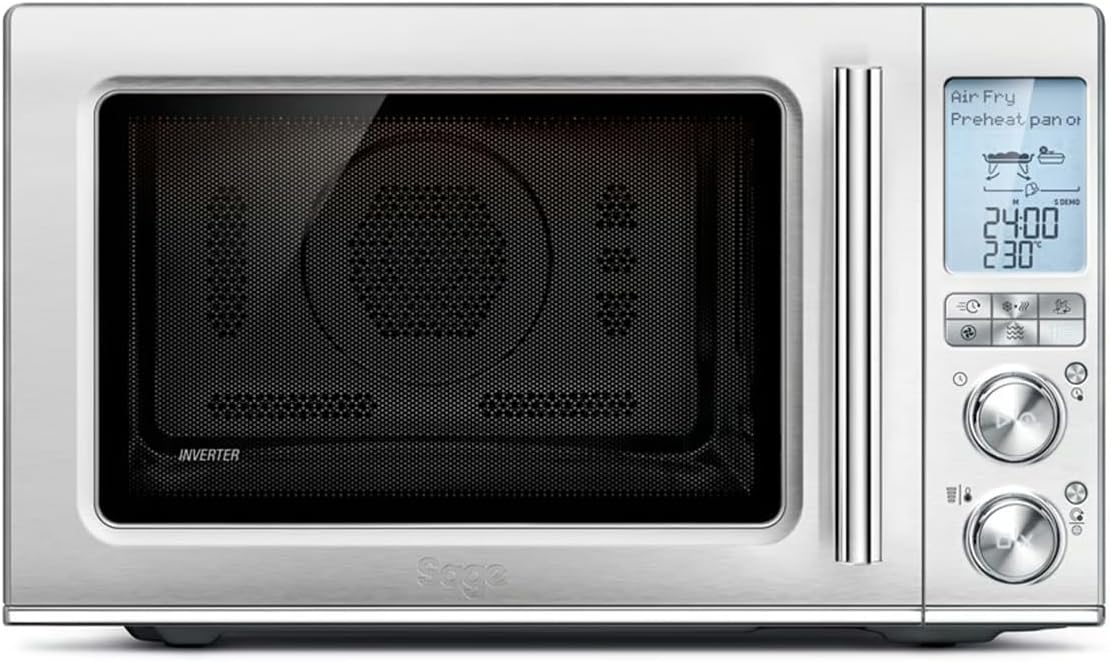 Sage Mikrowelle, Grau, The Combi Wave 3 in 1, Gebürsteter Edelstahl