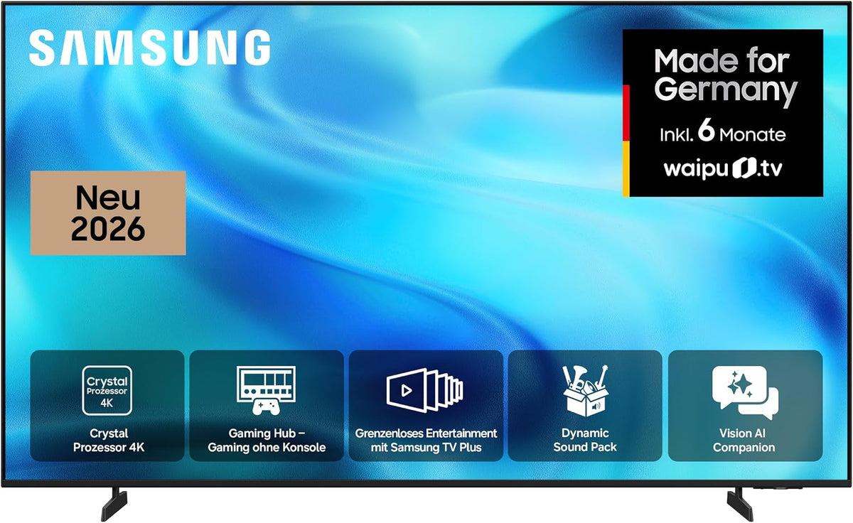 Samsung Fernseher, 85 Zoll, 210 cm, Schwarz, Crystal U7099H 4K , AI Companion für Deine Fragen, 4K Upscaling