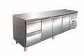 Saro Kühltheke, 616 Liter, Silber, Kühltisch inkl. 2er Schubladenset Modell KYLJA 4110 TN