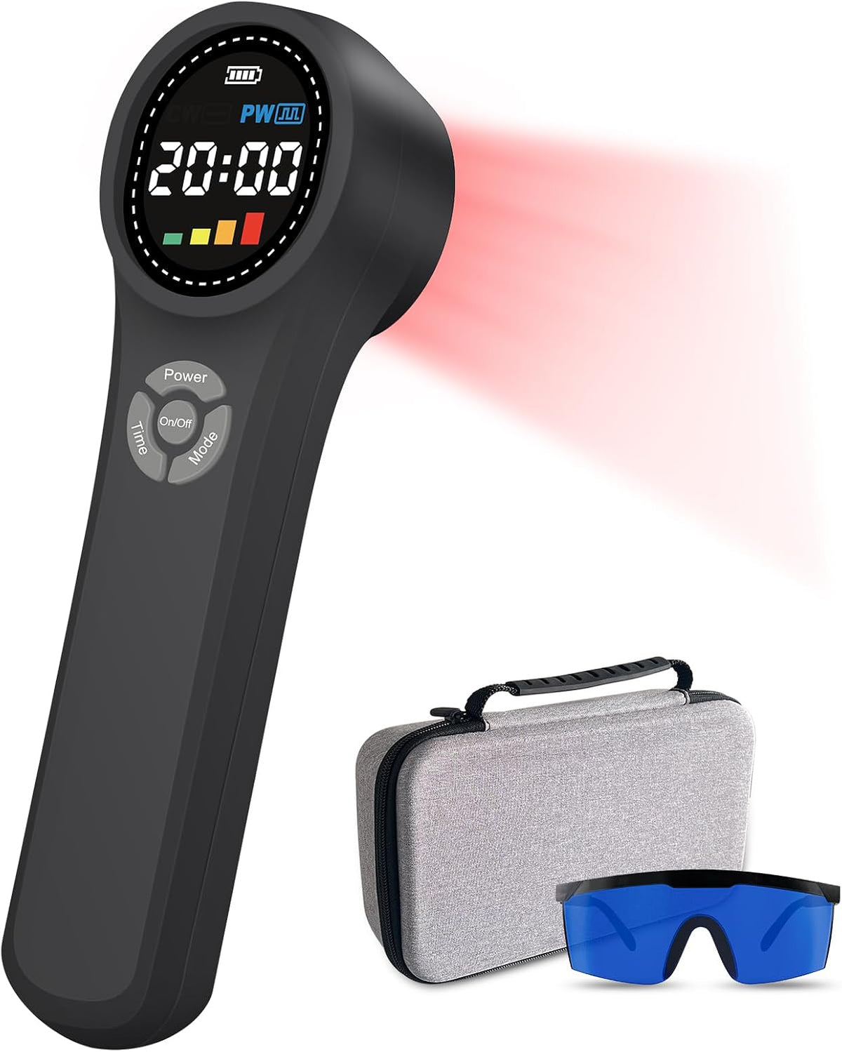 Frovab Infrarottherapie, Schwarz, Rotlicht Therapiegerät Kalte Infrarotlichtgerät für, 4x980nm 4x810nm 16x660nm Rotlicht Handgerät für Menschen