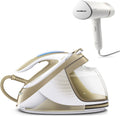 PHILIPS Dampfglätter, 2400 W, Schwarz, Dampfbügel-Set - Dampfbügelstation GC9642/60 PerfectCare, + STH3020/10, faltbar inkl. Aufbewahrungstasche