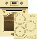 Kaiser Backofen, 45 cm, 60 cm, 50 L, Schwarz, Induktions Herd-Set EH 4796 ElfAD+KCT 4795 ElfFI AD, Retro Einbau