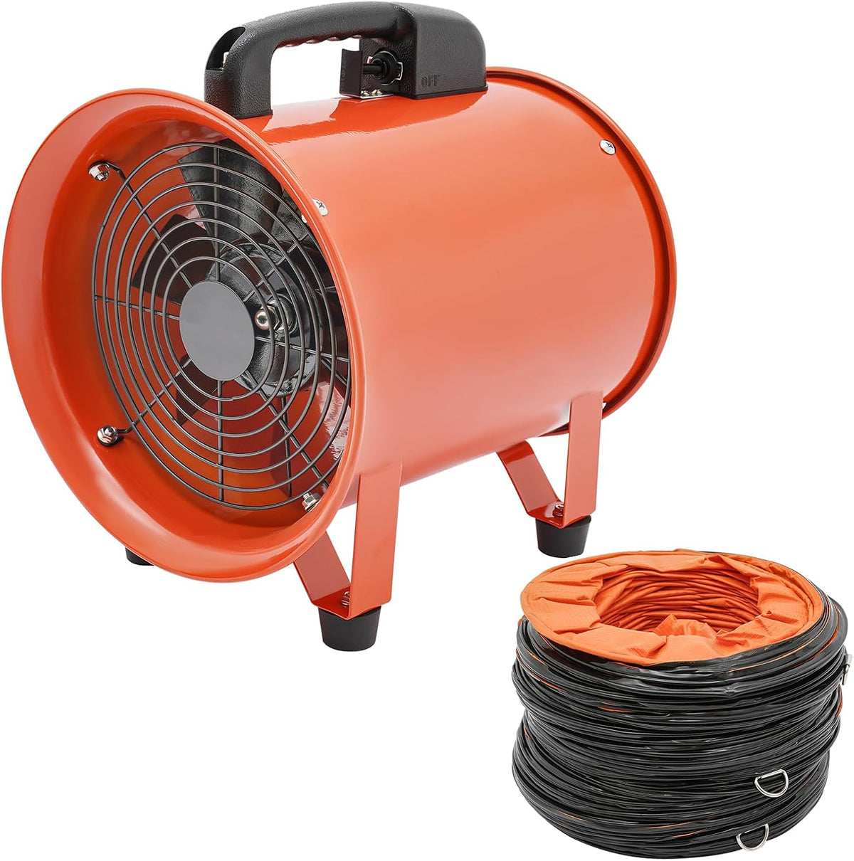 VonVVer Lüftungsgebläse, 250 mm, 2580m, 320 W, 68 dB, Verzinktes Stahlblech, Kupfer, Gummi, PVC, Weiß