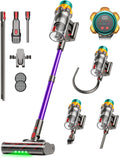 Kuibu Stabstaubsauger, 600 W, 2 L, Lila/Silber/Orange, Akku Staubsauger 50000Pa/ /65Min, Kabelloser mit Staubbehälter