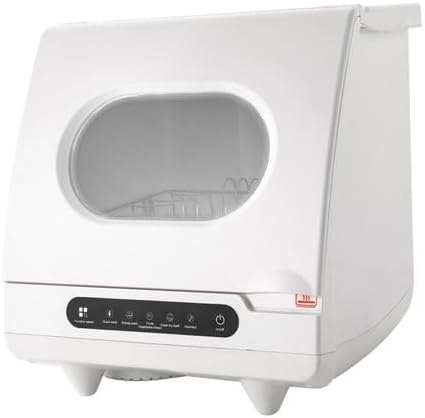Tischgeschirrspüler, 55 dB, 800 W, 5 L, Lebensmittelgerechtes PP, ABS, Weiß, Mini SpüLmaschine GeschirrspüLer Freistehen 5Modi