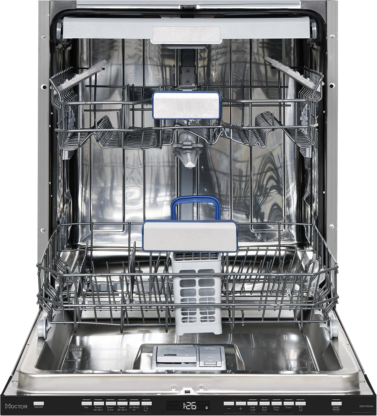 Einbau Geschirrspüler, Silber, DWV70014A, 14 Maßgedecke, Smarte Bedienung mit WI-FI Moctor App, Turbo Drying System