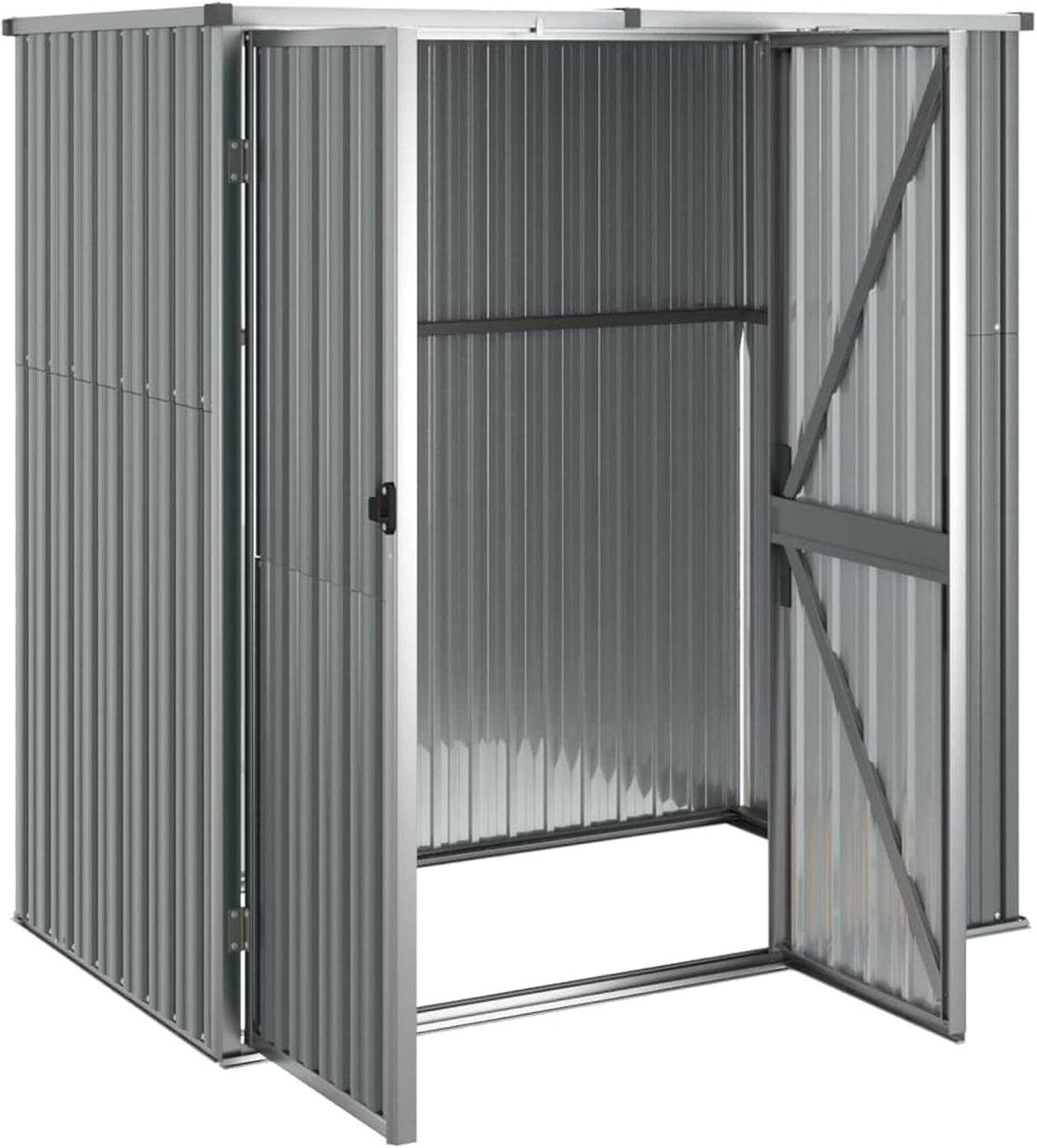 Gerätehaus Gecheer, 161x89x161 cm, Verzinkter Stahl, Metall, Kunststoff, Grau