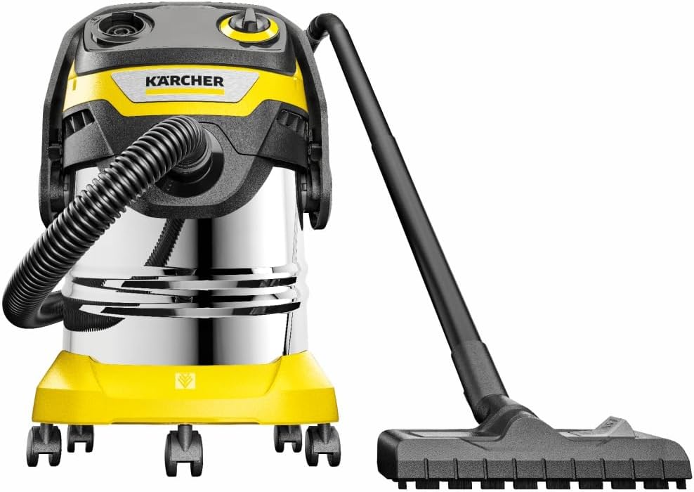 Karcher Nass-Trockensauger, 1100 W, 2,2 m, 25l, Gelb/Schwarz/Silber, Kärcher WD 5 S V-25/5/22, Flachfilter, herausnehmbare Filterkassette