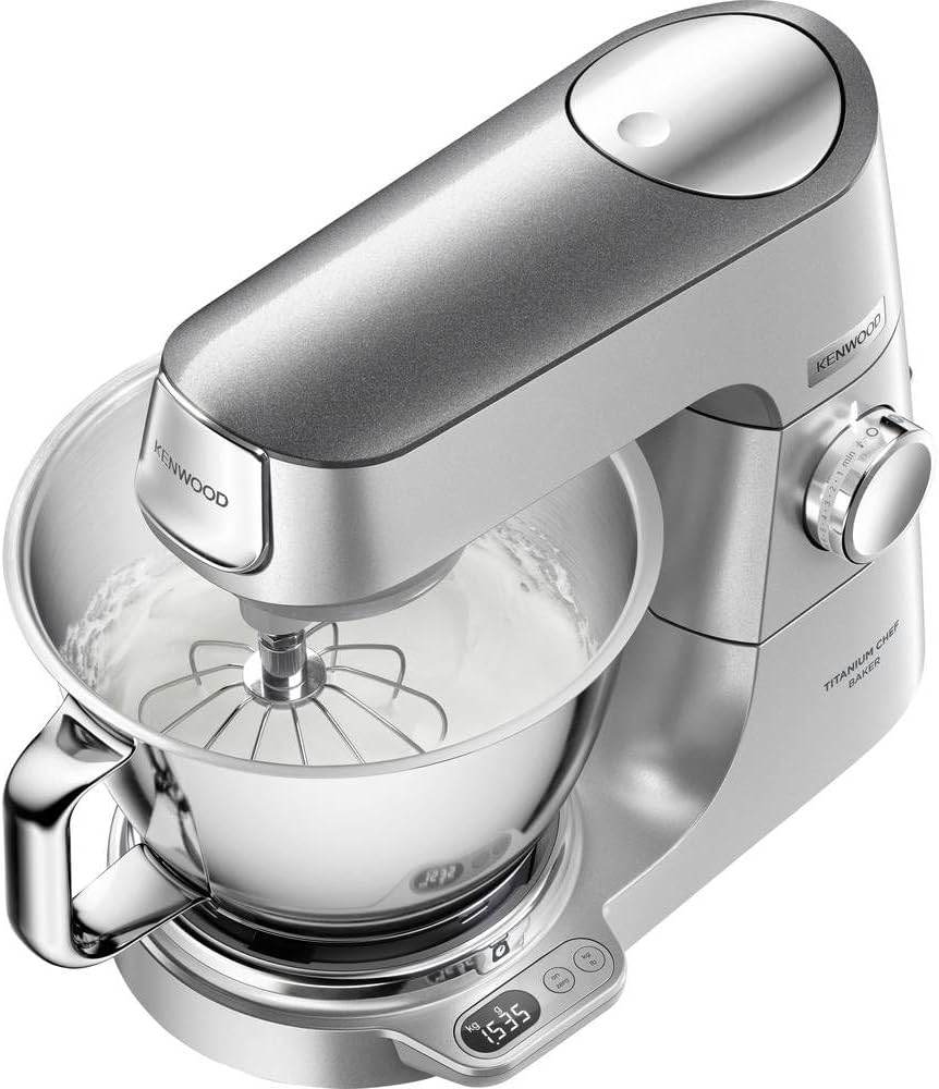 Kenwood Küchenmaschine Titanium Chef Baker XL KVL85.224SI, Küchenmaschine mit Waage, 7 L & 5 L Edelstahlschüssel, inkl. 6-teiligem Patisserie-Set