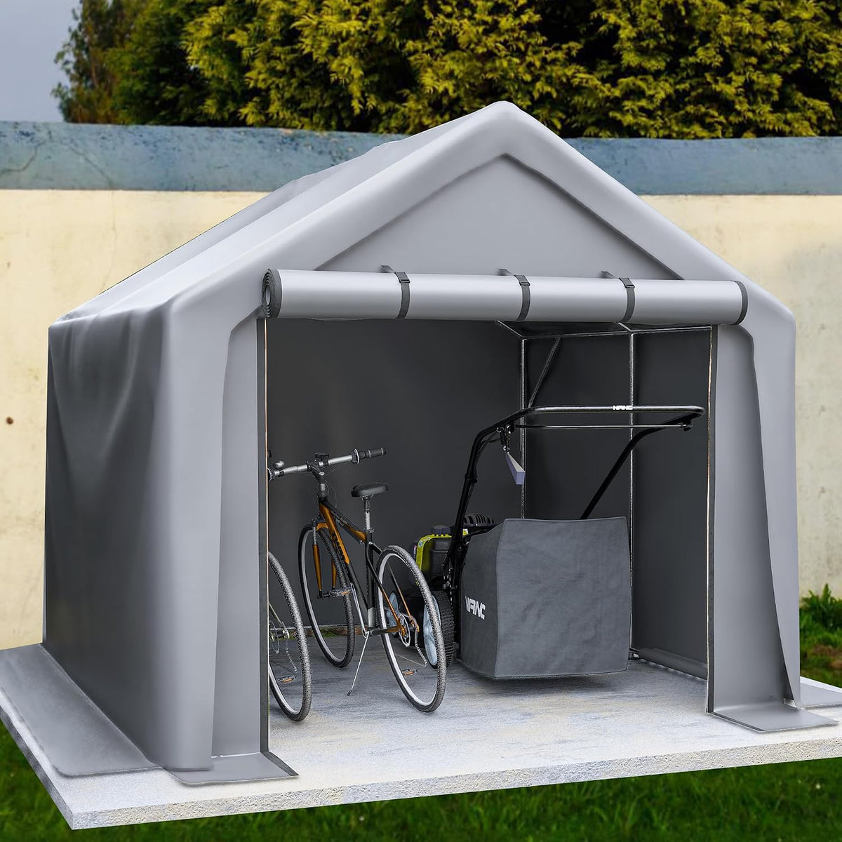 feynoss Fahrrad, 244x241x217 cm, Schwarz, garage Geräteschuppen, winterfestes wasserdichtes Lagerzelt & Garagenzelt