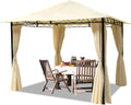 TOOLPORT Pavillon, Creme, Garten 3x3 m - Dachplane ca. 180 g/m² - mit 4 Seitenteilen