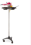 Multifunktionaler Salon Trolleys, schwarz, tragbarer Beauty-Rollwagen mit Haartrockner-Halter für Salon, Haarstylisten