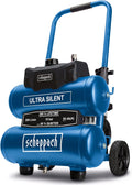 Scheppach Kompressor, Schwarz, HC20Si-Twin Ultra-Silent Leise Druckluft Doppeltank