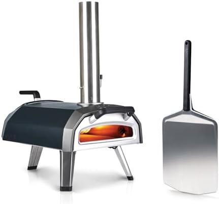 Ooni Pizzaofen, 12 Zoll, Braun, Karu 2 Set inkl. Pizzaschaufel, Tragbarer Multi-Brennstoff Outdoor Gas & Holz Pizza Ofen