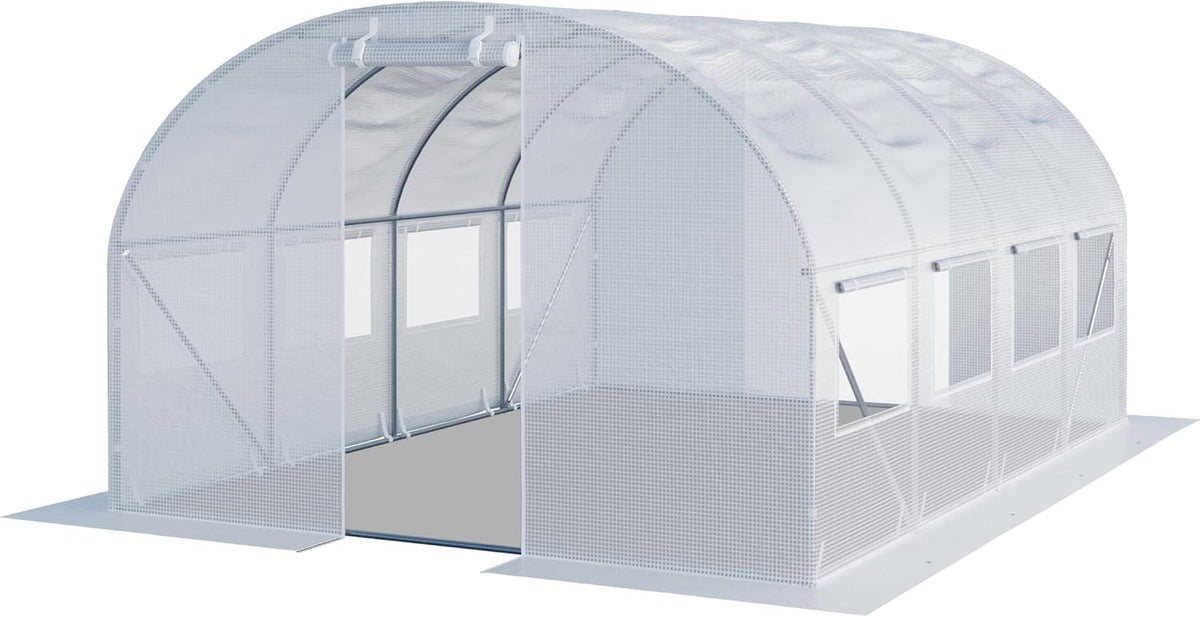 TOOLPORT Gewächshaus, transparent, Folien 3x4m stabil & langlebig mit Fenster - reißfeste PE