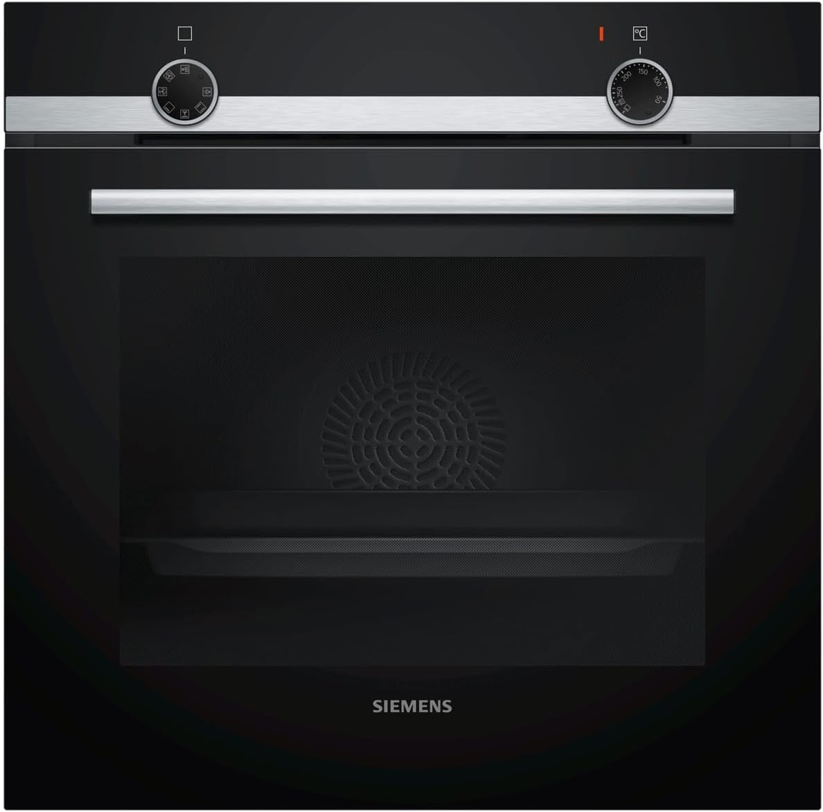 SIEMENS Backofen, 60 x 60 cm, Schwarz/Edelstahl, HB510ABR1 iQ100 Einbau-, 3D-Heißluft, Schnellaufheizung