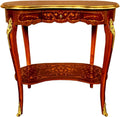 Casa Padrino Beistelltisch, Massivholz , Messing, Braun/Gold, Barock mit Schublade Braun Intarsien/Gold - Antik Stil