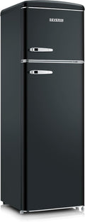SEVERIN Kühlschrank, 246 L, 39 dB, rot, Retro Kühl- & Gefrierkombination, im Retro-Design mit Chrom-Applikationen