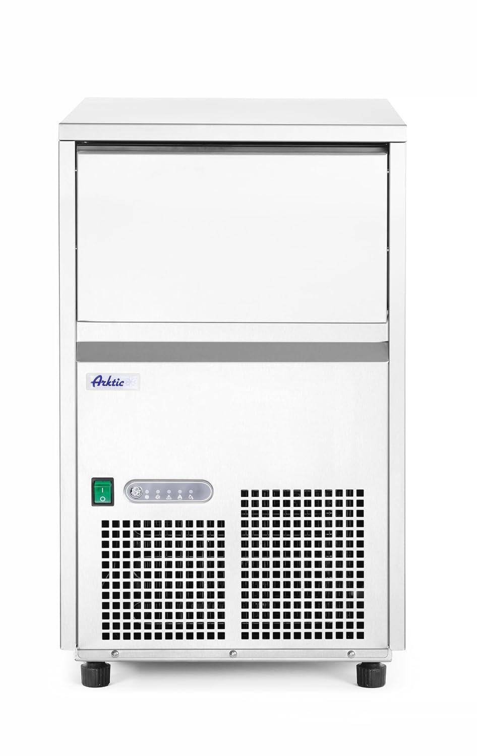 HENDI Eiswürfelmaschine, 635 mm, 22 kg, 230 V, 260 W, Silber, Arktic, mit Eisschaufel, Wasserfilter und Ablaufschlauch
