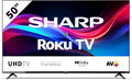 SHARP Fernseher, 50 Zoll, Schwarz, Smart TV, 50GJ4225E - 4K Ultra HD Roku TV LED Smart TV