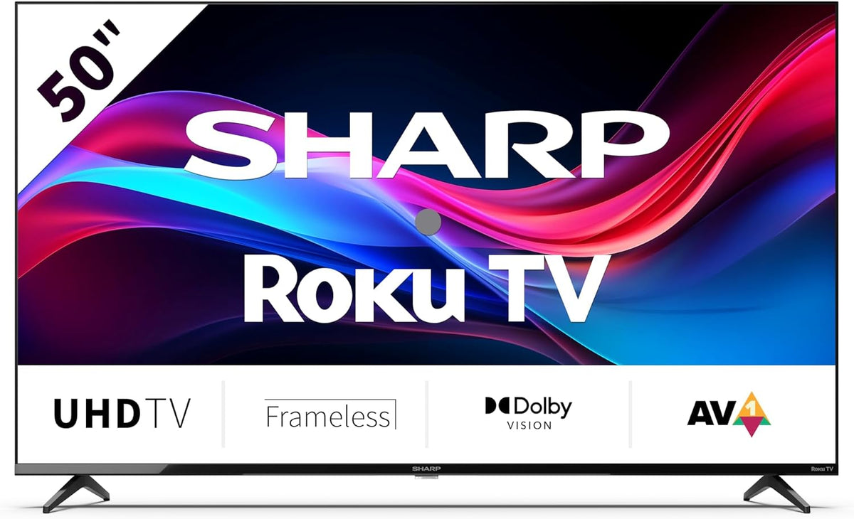 SHARP Fernseher, 50 Zoll, Schwarz, Smart TV, 50GJ4225E - 4K Ultra HD Roku TV LED Smart TV