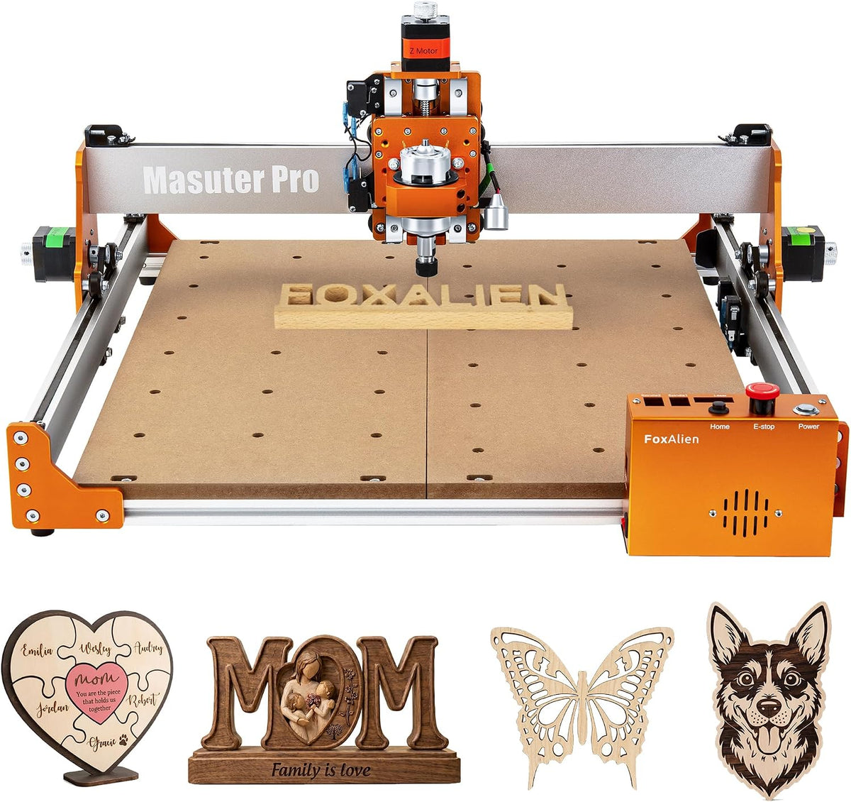 FoxAlien Fräsmaschinen, Grau, Masuter Pro 4040 CNC Fräs/Fräsmaschine, 400x400x60 mm Vollaluminium Graviermaschine