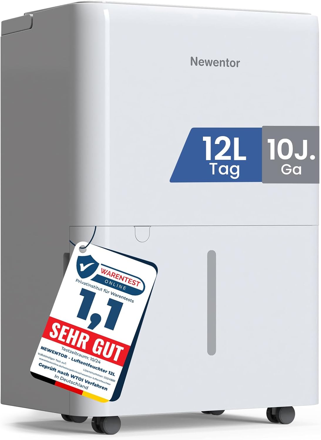 Newentor Luftentfeuchter, 122m, 12 L, 25m, 1M, Kupfer, Entfeuchter elektrisch keller, Raumentfeuchter elektrisch