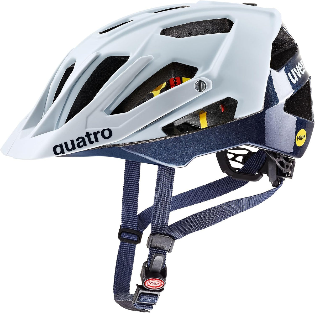 Uvex Mountainbike, Weiß, Quatro cc MIPS - sicherer MTB-Helm für Damen und Herren