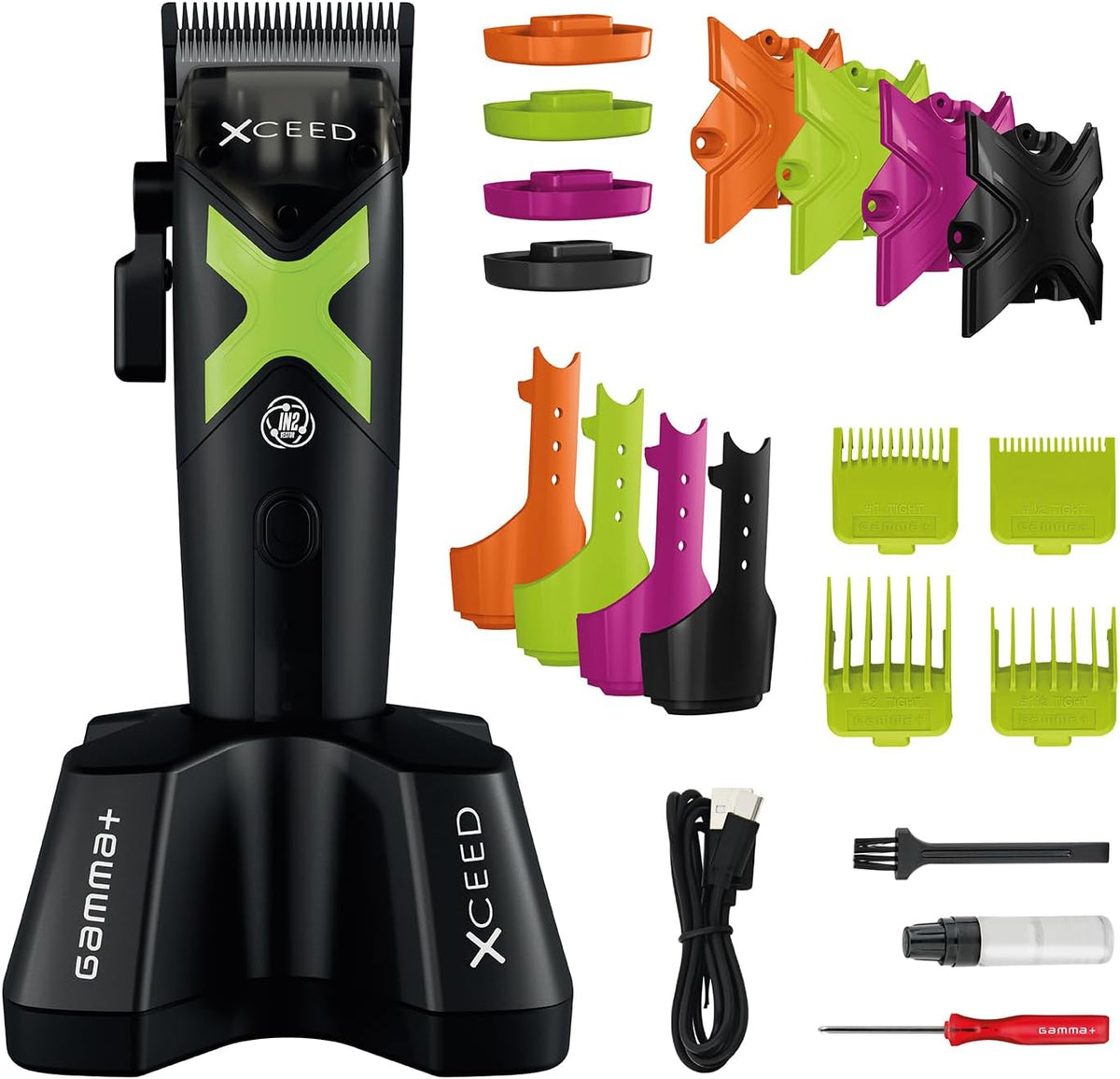 GAMMA+ Elektrorasierer, Schwarz, Professioneller Herren-Haarschneider XCEED Clipper, Vector IN2-Motor mit Dynamischer Drehmomentsteuerung