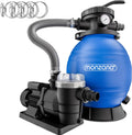 Monzana Filter, 30.000 L, 9600 L, 38 mm, Blau/Schwarz, Sand anlage SF96K /h bis Pool Selbstansaugend 400 Watt