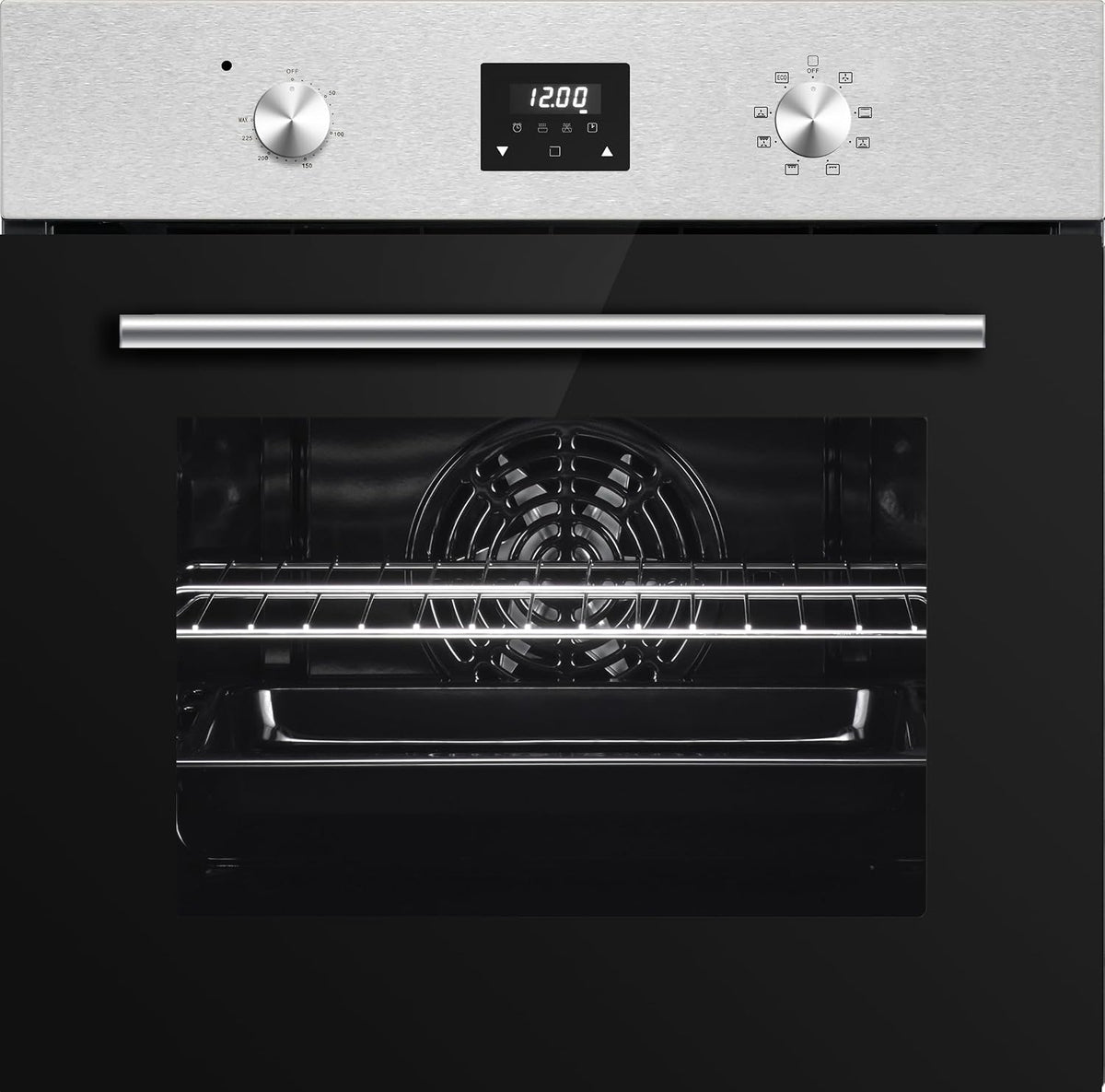 PKM Backofen, 64 Liter, Schwarz/Silber, Einbau EB7IXD - - 8 Funktion - Timer - LED-Display