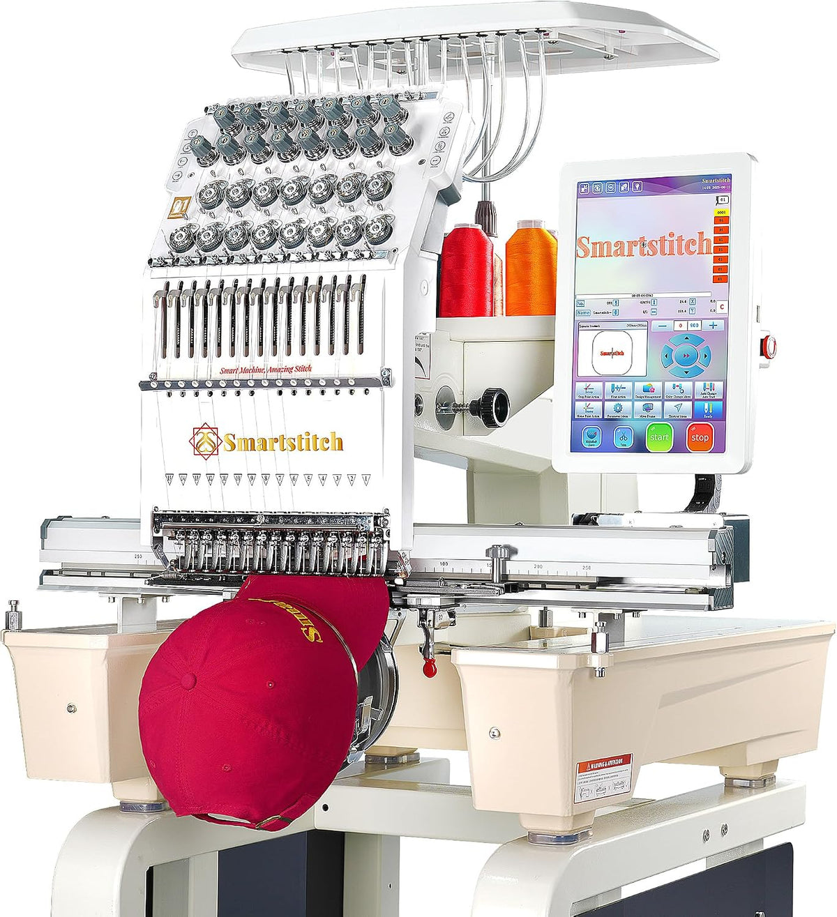 smartstitch Stickmaschinen, 51x36 cm, Schwarz, S-1501 Ultra Stickmaschine mit 15 Nadeln, 1200 SPM Max Geschwindigkeit