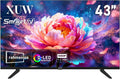 Fernseher, schwarz, Smart TV, 43-Zoll Full HD Smart TV, D-LED-Hintergrundbeleuchtung, randloses Design, HDMI, DVB-T2/S2