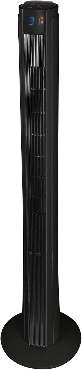 Syntrox Germany Ventilator, 50 W, Schwarz, Timer und Oszillation Stand Säulen Windmaschine Lüfter